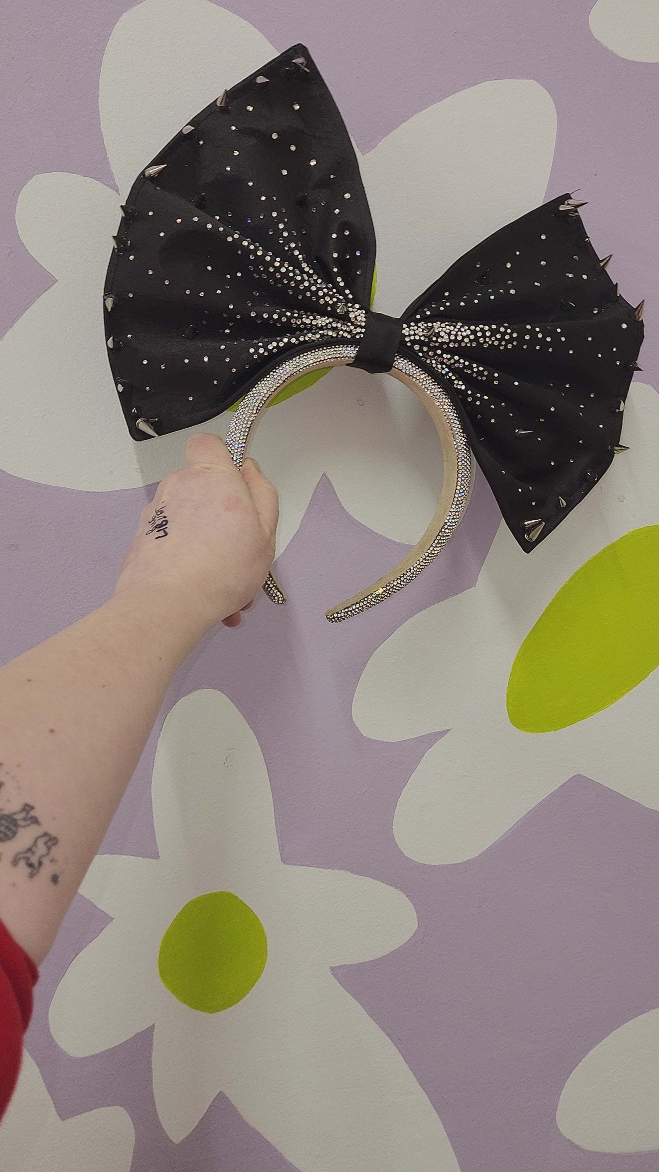 🖤🧷🖤 STUDDED BLACK BOW HEADBAND 🖤🧷🖤